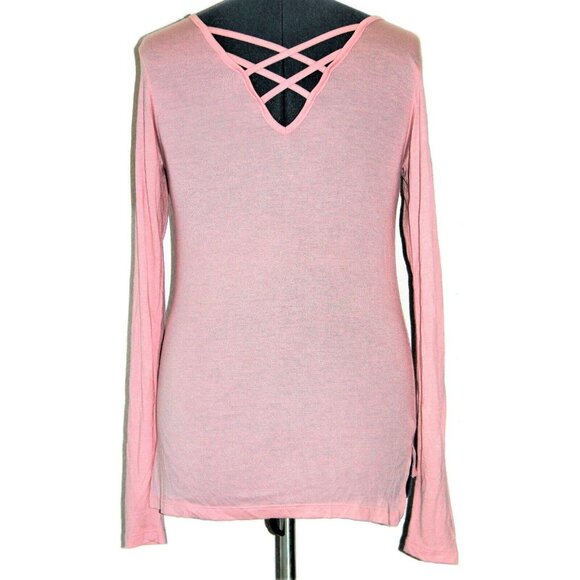 Women's Justic Leage Graphic Top Pink Gold Black Justice League LS Medium - Picture 4 of 6